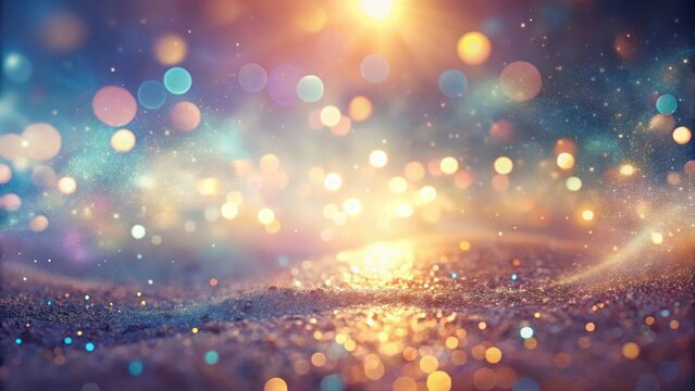 Shimmering Glittering Lightscape A Magical Abstract Background of Sparkling Dust and Glowing Bokeh