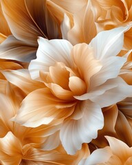 Obraz premium Elegant Floral Arrangement in Soft Orange and White Tones with Delicate Petals and Textures