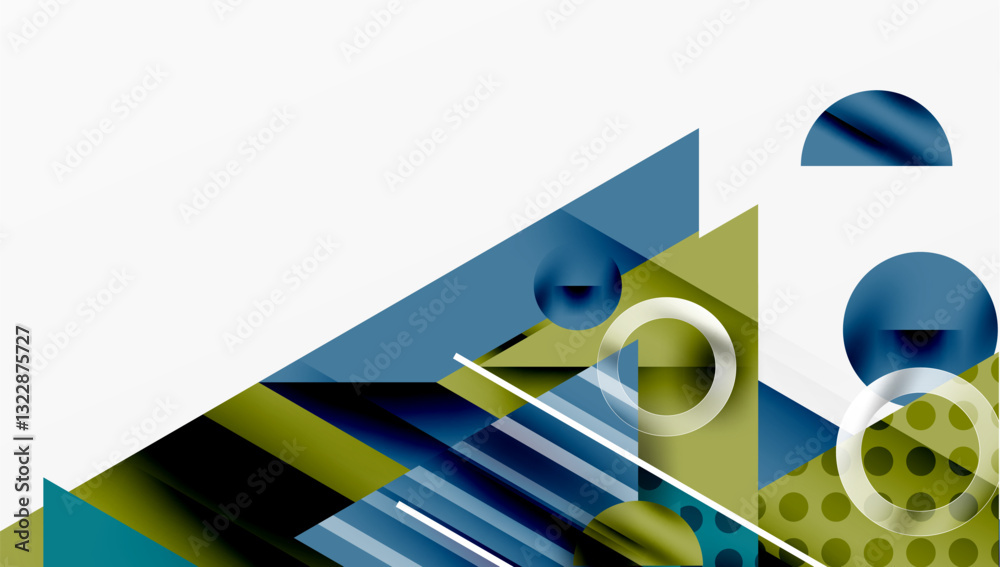 Poster Sleek abstract background - layered triangles with vibrant gradient tones. Semi-transparent shapes add depth and contemporary aesthetic