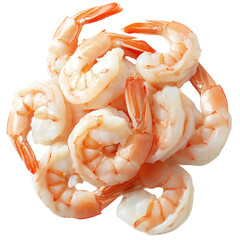 peeled and deveined shrimp plump on transparent background