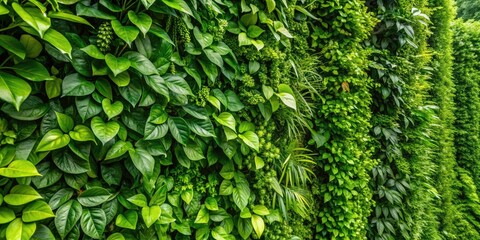 Obraz premium Lush Green Wall Background, Nature Photography, Plant Wall, Vertical Garden, Greenery Backdrop, Eco-Friendly Design, Green Room Decor, Indoor Plants, Foliage, Botanical Photography, Green Wall Ideas