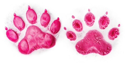 Fototapeta premium Macro Photography of Pig Footprints on White Background - Vector Illustration of Animal Tracks and Silhouettes for Farm and Nature Themes