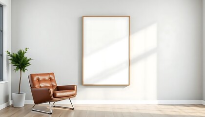 Fototapeta premium Mockup Poster Frame The Wall Living Room