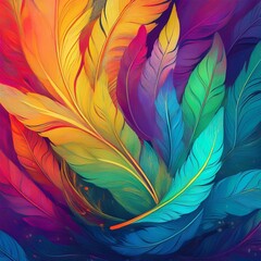 Obraz premium 虹色の羽