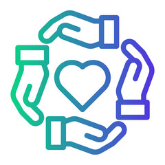 cooperation Line Gradient Icon
