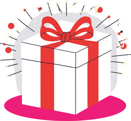 gift box with red ribbon