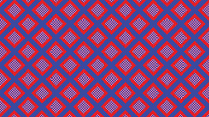 Fototapeta premium Red and Blue Seamless Geometric Pattern with Diamond and Rhombus Shapes