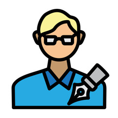 Author Profile Vector Filled Icon Design