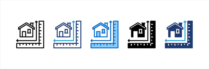 Measuring Multi Style Icon Set