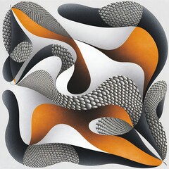 Obraz premium Dynamic Abstract Composition of Wavy Forms and Textures