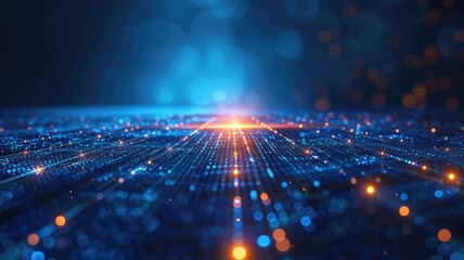 Obraz premium Sparkling laser beam effect dash with high-speed shine and emit electric light express fantasy scene convey sense of energy moving and flowing with dynamic perfect for science fictional design. AIG53.