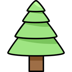 Pine tree Spring Icons -  Black Line