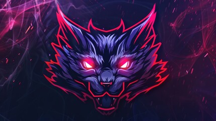 The logo picture of e-sports team that has design from the wolf with the black background, e-sport refers to competitive video gaming where teams play against each other in organized leagues. AIG51.