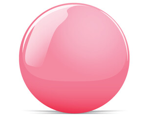 Glossy Pink Sphere Illustration