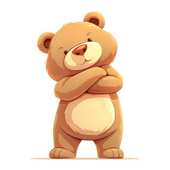 Fototapeta premium Adorable and Playful Bear Engaged in Various Activities, Minimalist and Logo-Style Designs illustrator