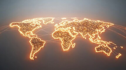 Interconnected digital network expanding globally, with bright data signals pulsing across countries