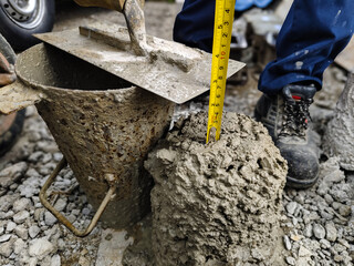 Concrete Slump Test at Construction Site