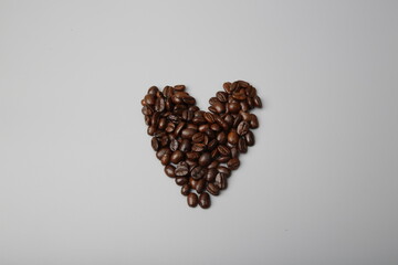 coffee beans heart