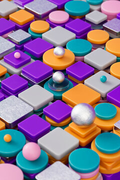 Vibrant 3D Geometric Abstract Pattern