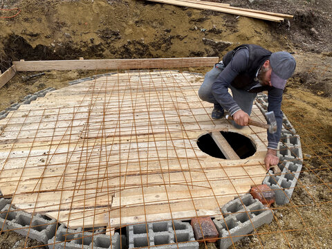 Building a septic tank.