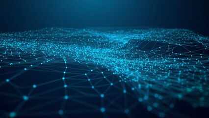 Digital Network Web: a complex structure of interconnected points, digital art, created