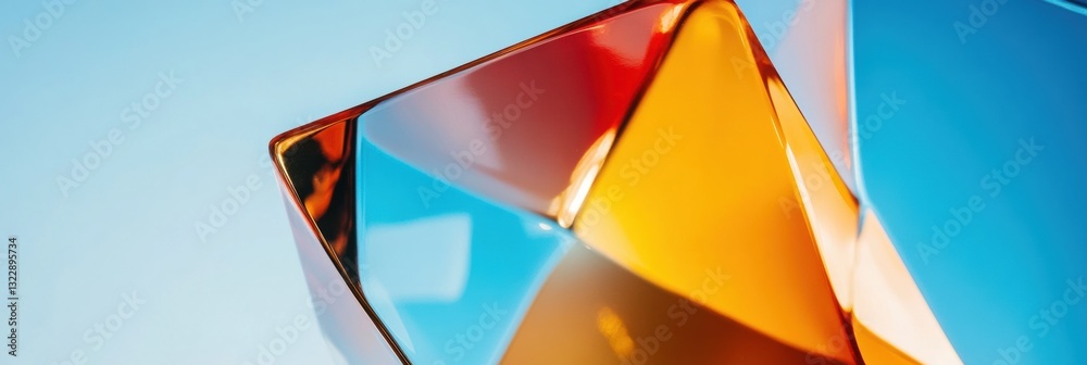 Leinwandbilder prismatic tech minimalism geometric gradient glass design revealing digital innovation, transparent 
