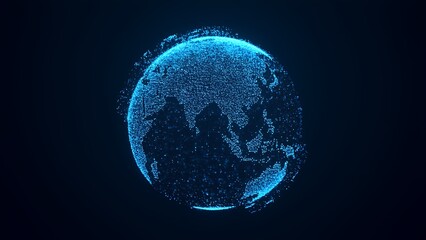 Digital Network Web: a complex structure of interconnected points, digital art, created