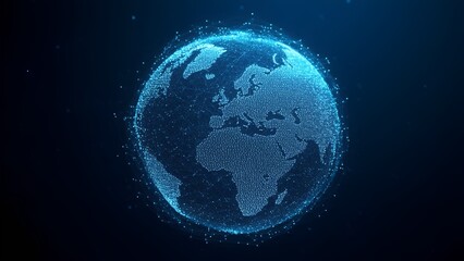 Digital Network Web: a complex structure of interconnected points, digital art, created
