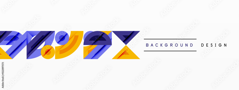Poster Abstract geometric background with shapes, featuring circular and rounded elements. Bold contrast, smooth gradients, dynamic composition, futuristic style