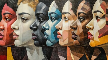 Obraz premium Colorful Women Portraits: Diversity and Identity in Modern Art