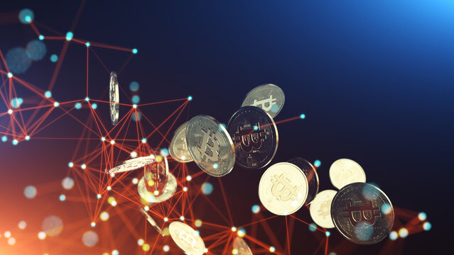 Bitcoin digital  technology background concept