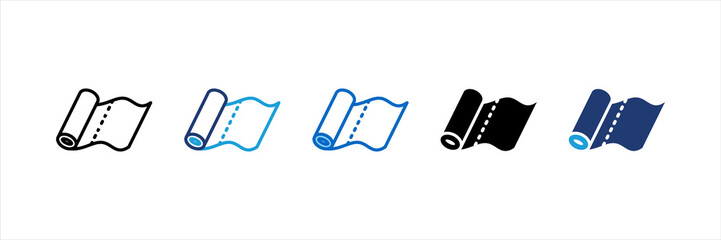 Roll Paper Multi Style Icon Set