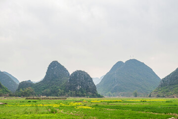 Breathtaking Karst Mountains and Lush Green Fields in Guilin