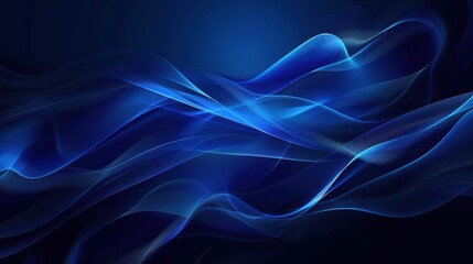 Obraz premium Abstract blue waves flowing across a dark background (1)