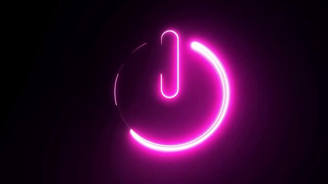 Power Button Icon: A modern, illuminated power button icon glows brightly, symbolizing activation, initiation, and control, set against a dark background.