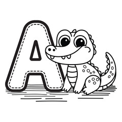 Alphabet coloring page. coloring page for kids.