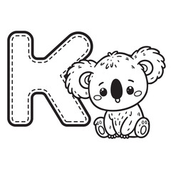Alphabet coloring page. coloring page for kids.