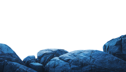 Tranquil Landscape with Rugged Rocks and Blue Gradient