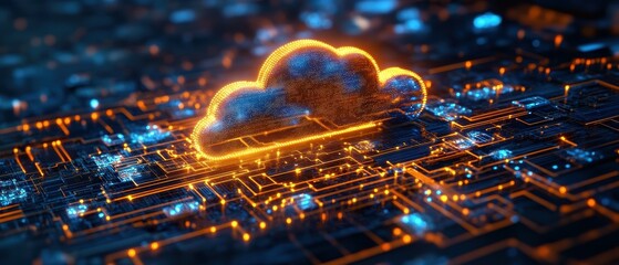 Cloud computing technology integration digital environment graphic visualization tech space abstract concept