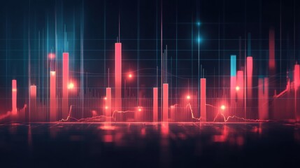 Futuristic Cityscape at Night Neon Lights Glowing Towers Abstract Digital Art