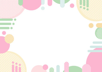 ピンクのポップな幾何学フレーム