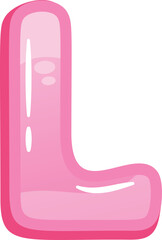 L balloon font English alphabet