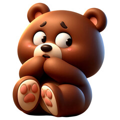 Obraz premium Cartoon of a scared brown bear