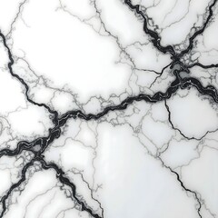 A high-contrast white and black marble background with bold, abstract veins