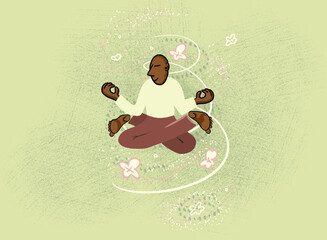 A man meditates
