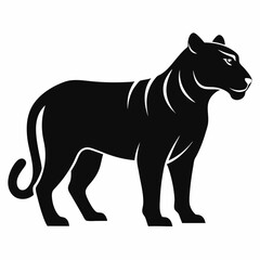black silhouette of a tiger