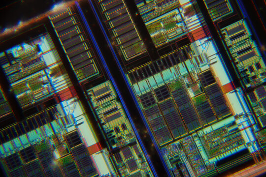 CPU wafer circuit micrograph