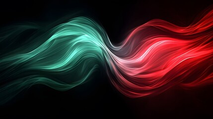Obraz premium Abstract Red and Teal Swirling Energy Flow Dynamic Wave Background Design