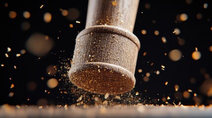 Dramatic Legal Justice Golden Dust Gavel Moment - Celebrating International Be Kind to Lawyers Day with Professional Impact and Mindful Resolution Design
