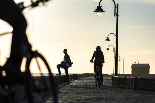 Traveler enjoying quality time by seaside